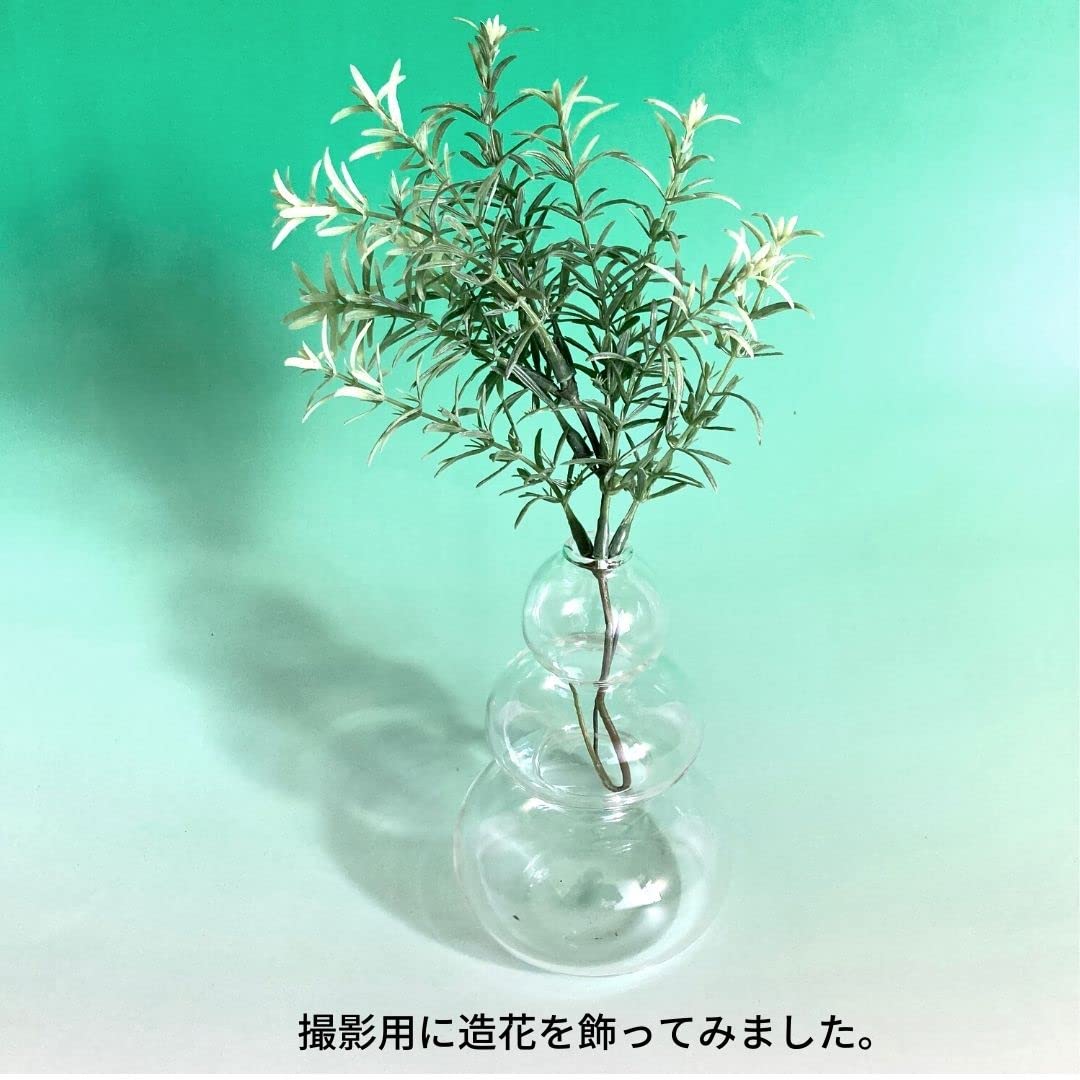Amazon.co.jp: 一輪挿し 『3連ガラスベースS クリア 1870CL』フラワー